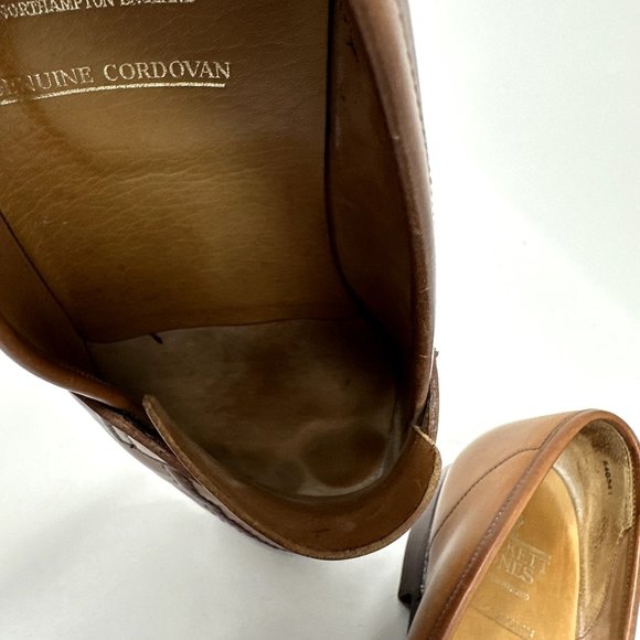 Crockett & Jones GENUINE CORDOVAN penny loafers shoes Size 9 E leather shoe Tree - Picture 7 of 15